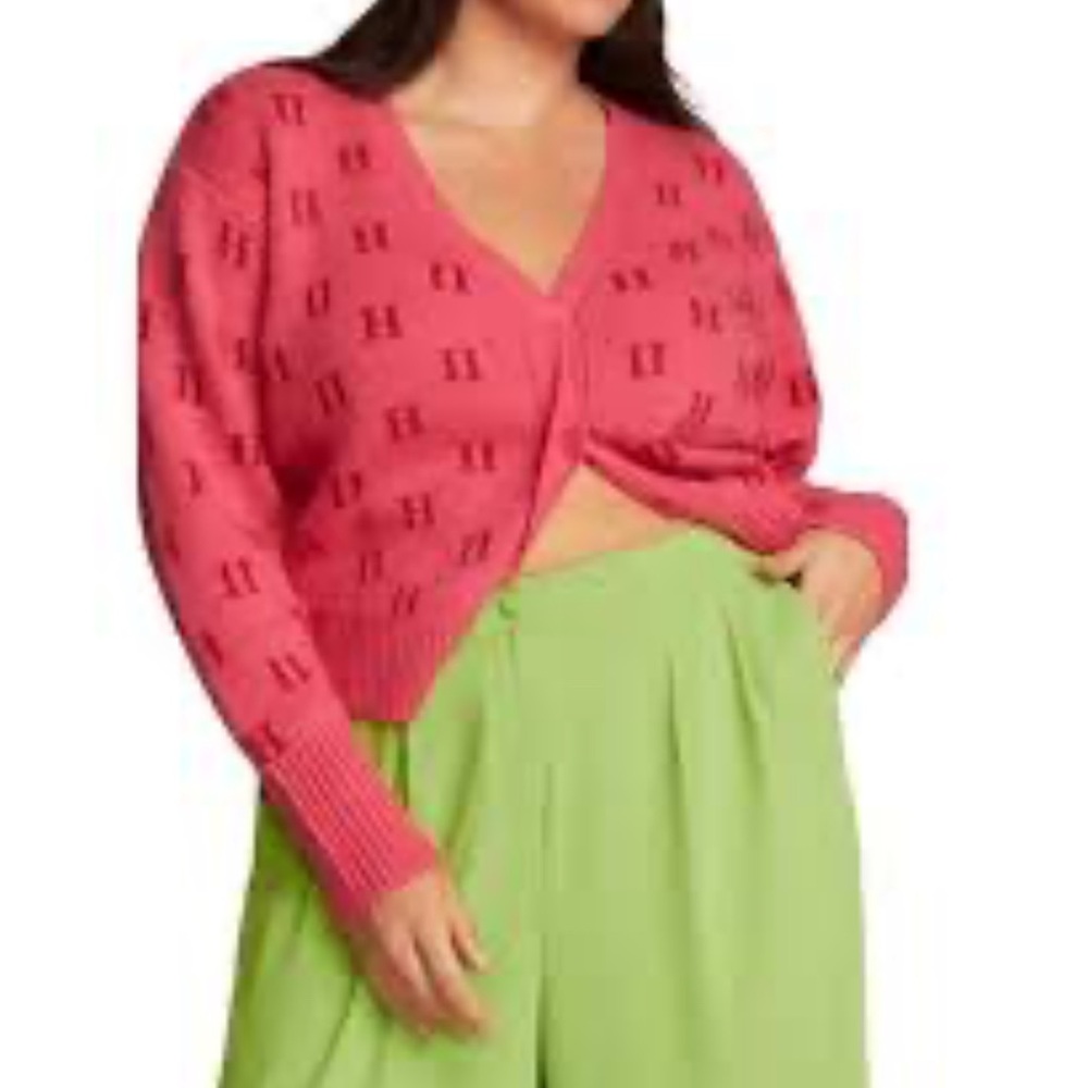 11 Honore Collection Angie 11H Monogram Cardigan Sweater Sz 2X.